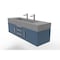 Castello Usa Nile 60" Wall Mounted Blue Vanity With Gray Top And Chrome Handles CB-MC-60BLU-CHR-2053-GR - alternate 6